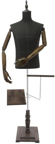 LENDISIY Skräddardocka manlig omklädningsform höjdjusterbar skyltdocka-kropp-torso skyltfönsterdockor man kläddocka mannequin för visning och sömnad