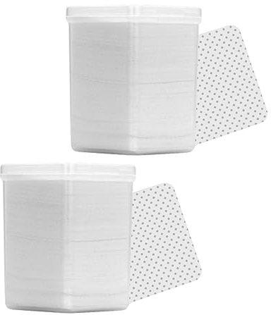 WOONEKY Kosmetische Reinigungstücher 400 Stück 2 Boxen Baumwolle Für Wimpern Und Nagelpflege Weiß Zum Entfernen Von Kleber Und Nagellack