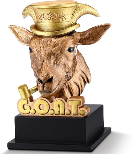 Zhengmy Goat Trophy Award Winner Trophies for Adults G. O. A. T. Greatest of All Time Funny Appreciation Gift Recognition Gift Plaque for Sports Employee Teacher Boss Friend Winner(Bronze Golden)
