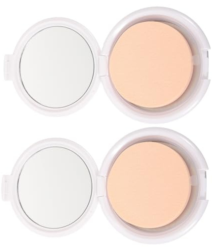 Healeved Boîte à Coussins Poudre 2 Pièces Mini Ultra-fine, Étui à Houppette De Fond De Teint Portable, Pour Maquillage En Voyage Et Usage Quotidien