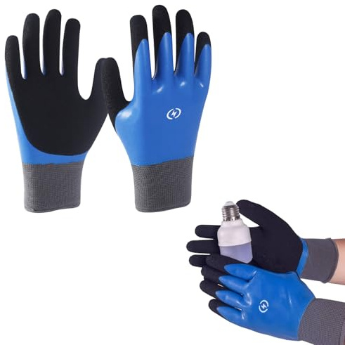 Miiqxx Guanti da lavoro isolanti, guanti in gomma isolanti da 1000 V, protezione ad alta tensione, guanti elettrici antiscivolo ignifughi, guanti di sicurezza per uso industriale/domestico