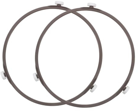 Garneck 2pcs Microwave Turntable Wheel Rings with Three-Wheel Rotation and Balanced Plastic Support for Oven Plates, Sturdy Microwave Plate Rack Accessories for Kitchen Use