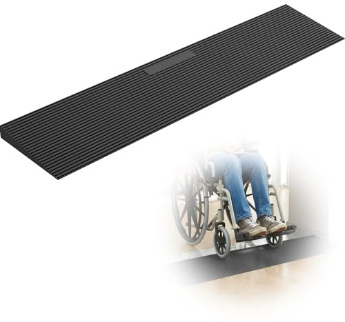 FACHNUO - Rampa in gomma, altezza 3 cm, larghezza 90 cm, capacità di carico 1500 kg, rampa per sedia a rotelle regolabile e ritagliabile per soglie, marciapiedi, bagno, scooter e spazzatrice