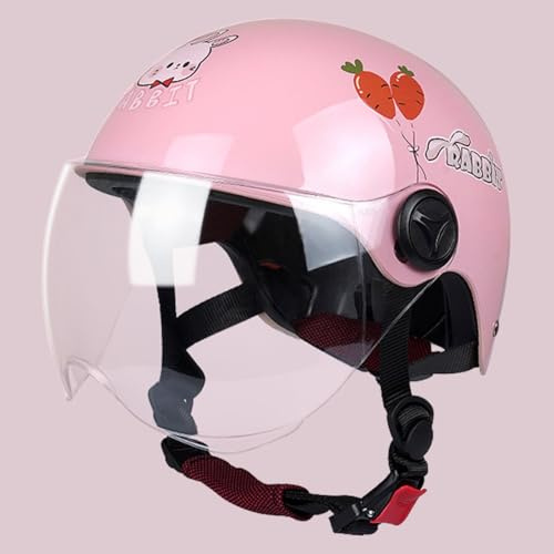 Casque De Moto Ouvert pour Enfants (Garçons Et Filles) avec Visière Solaire, Homologué ECE 22.06, pour Cyclomoteurs H,48-54cm