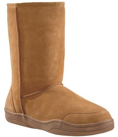 Guide Gear Men’s 10” Suede Slipper Boots, Fuzzy Indoor Comfort Booties Chestnut 10D (Medium)