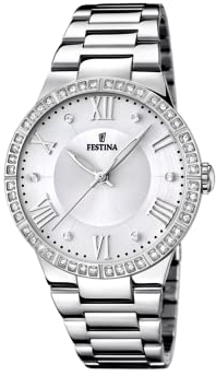 Festina Damen Analog Quarz Uhr mit Edelstahl Armband F16719/1