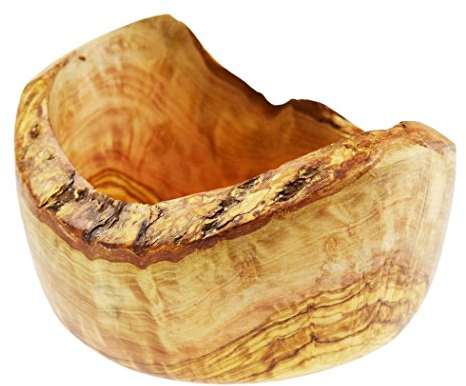 Olive Wood Madera de Olivo rústico Cuenco Redondo para Ensalada/Frutas, Grano/Natural