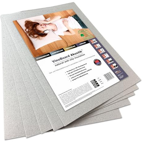 Vinyl impact sound insulation Vinoboard acoustics for vinyl / LVT design floors with anti-slip effect, 1.8 mm, thick / content:7 m², the ideal vinyl click underlay.