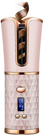 SevenPanda Hair Curler,Rotating Curling Wand Curling Tongs, Cordless Auto Curler,Long Lasting with Ceramic Professional Hair Crimper LCD Display 6 Kinds of Temp. Control & Timer Settings Curler