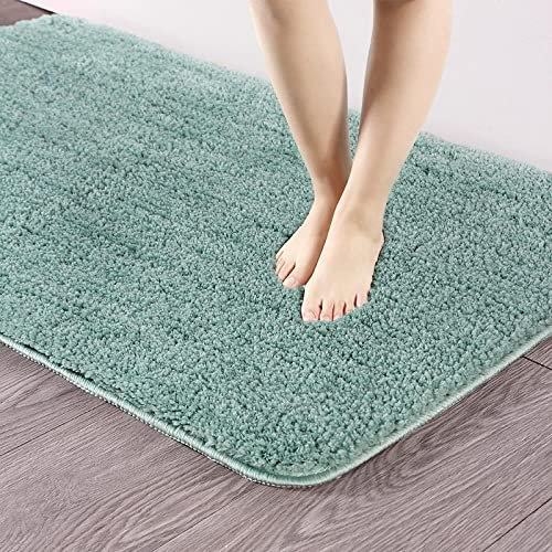 Qkoimpnrd rutschfeste Saugfähig Badteppiche Nicht Leicht Zu Verblassen Waschbar Badteppich 50 × 80cm Hellgrün A