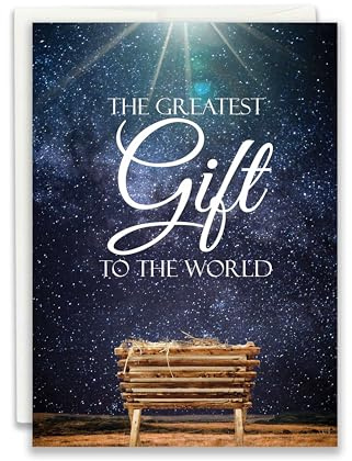 JBH Creations Greatest Gift Religious Christmas Card - Pack of 24