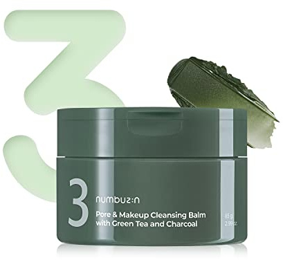 numbuzin No.3 Green Tea & Charcoal Cleansing Balm Quick & Easy Cleanup Reduces Blackheads Unscented 70ml