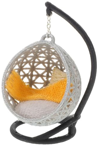 Abaodam Poltrona Sospesa per Bambole in Miniatura DIY in Plastica per Micro Arredi, Sedia Dondolo per Casa delle Bambole, Adatta a Scrivanie e Strutture Architettoniche