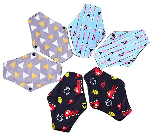 YOSADIER 6piezas Toalla Sanitaria Bambú Reusable Toallas Sanitarias Menstruales Absorbentes Para Uso Diario Para Viajes
