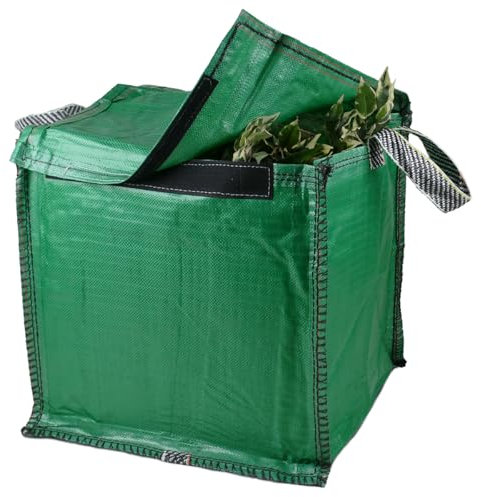 Waste Bags - 90 Litre Garden bag with Lid - PREMIUM GRADE - Industrial Fabric and Handles - Heavy Duty/Green Waste Sacks (1)