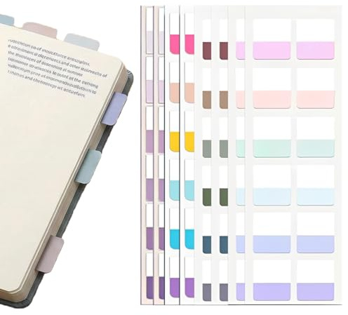 Lot de 480 onglets adhésifs multicolores repositionnables pour la maison, le bureau, les cahiers, les classeurs, les dossiers de classement
