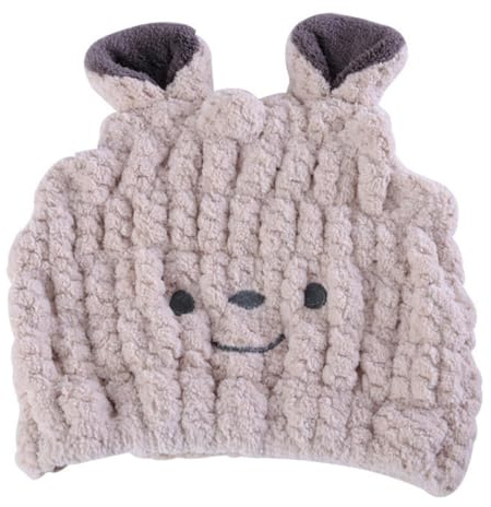 NUOBESTY Gorro para Secar el Cabello de Ñiño y Absorbente y Rápido Secado Tamaño Pequeño Color Sonrisa Café Leche Gorro de Toalla para Shower y Baño Práctico y para Uso
