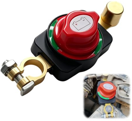 Desconectador de Bateria Coche 12-48V, Interruptor Maestro ON-OFF Corta Corriente, Aislador de Batería Universal de Apagado para Terminal Negativo, Compatible con Vehículo, Camión, Barco, Motocicleta