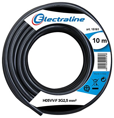Electraline 11821 Couronne de Cable H05 VV-F 3G2,5 10M Noir
