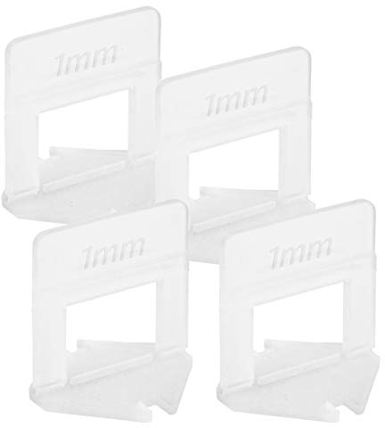 Lantelme 100 Stück Fliesennivelliersystem Zuglaschen für 1mm Fugenbreite | Fliesenhöhe 3mm bis 15mm | Fliesen Nivelliersystem, Fliesenverlegehilfe | Fliesennivellierungssystem Laschen Set (1mm)