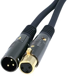 Monoprice 104753 XLR to XLR Cable [Microphone & Interconnect] - 4.57M (15ft) M/F, Gold Plated, 16AWG - Premier Series, Black