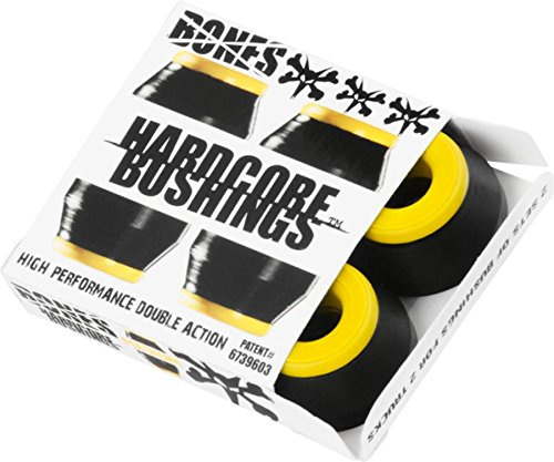 Bones Hardcore 4pc Medium Black Yellow Bushings Skateboard Bushings