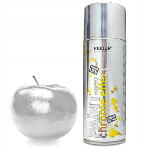 Spray Chromeffekt Silber - Metallic-Lack 400 ml - Aerosol-Farbe für Malerei und Dekoration sowie Renovierung - Schnelltrocknende Sprühlack für Metalloberflächen Holz, Glas, Keramik und Kunststoffen