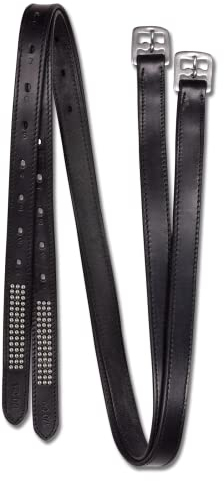 WALDHAUSEN Star Steigbügelriemen Silverstar, 130 cm, schwarz