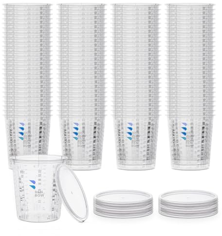 BenBow Vaso Medidor Profesional 100x 1370ml con 12x Tapa - Escala Diversa - Vaso Con Escala, Vaso Para Mezclar, Vaso Para Mezclar Pintura, Vaso Para Medir, Vaso Para Pintar, Vaso Para Mezclar
