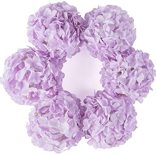DuHouse Fiori artificiali di ortensia in seta più grandi con stelo, fiori finti di ortensia per matrimoni, casa, giardino, centrotavola, confezione da 6(lilla)