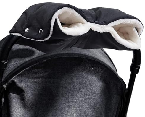 XNIVUIS Passeggino Scaldamani per Passeggino, Guanti Passeggino Scaldamani, Inverno Impermeabile Guanti Passeggino, per Accessori Pinverno Adatto per Passeggino, Taglia Unica (Nero)