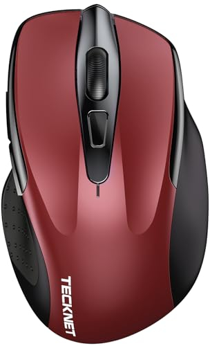 TECKNET Bluetooth Maus, 4800 DPI Kabellos Ergonomische Maus (Tri-Modi: BT 5.0/3.0+2.4G), 30 Monate Batterielaufzeit, Leise Funkmaus für Laptop PC Computer, Windows, Mac OS, Android