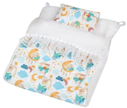 Harilla Puppenbettwäsche-Zubehör, Laken und Dekokissen, DIY, Babypuppendecken, Lernspielzeug für 15 cm Puppen, Puppenwiegen-Zubehör, E