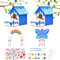 DIY Vogelhaus Bausatz Kinder, 2 Stück Vogelhäuschen Bausatz Vogelhaus Selber Bauen, Bastelsachen zum Bemalen Holzvogelhaus Aufkleber Windspiel, Bastelsachen für Kinder Puzzle Vogelfutterhaus,Balkon