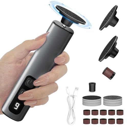 Mixoo 2-in-1 Electric Foot File for Hard Skin, 1800mAh Feet Callus Remover
