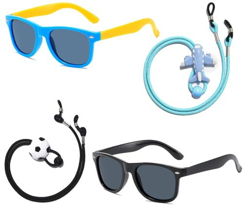 BHSTTNIXP 2 PCS Kids Sunglasses Boys Sunglasses,Children Sun Glasses for Boys and Girls,Kids Cycling Glasses for Beach School Shopping Party Decoration