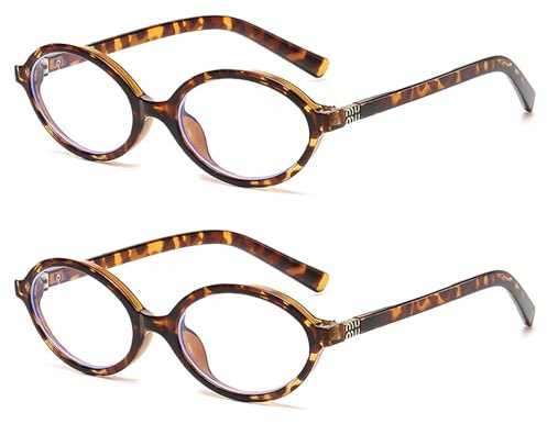 SAIIURV 2 Pezzi Occhiali Donna, Occhiali da sole Donna Uomo Retrò Ovale, Anni 90 Vintage Moda