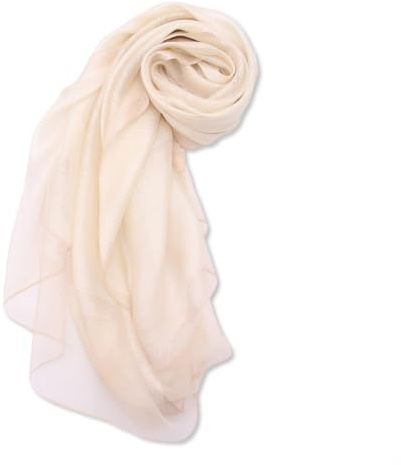 LumiSyne Femme Foulard En Soie Écharpe En Mousseline Couleur Unie Tulle Patchwork Avec Bordure Dorée Scintillante Echarpe Longue Léger Étole Élégant Châles Et Écharpes Pour Robe De Soirée Mariage Fête
