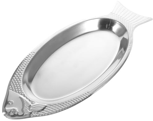 SEWACC Assiette à Poisson en Acier Inoxydable 39 CM Aimant Plateau Vapeur Magnétique Cuisine Adapté Maison Hôtel et Restaurant