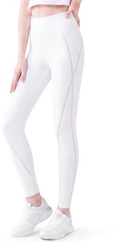 Domueay Leggings pour Filles avec UPF 60 Anti UV Pantalons Longs 5-14 Ans | Respirant Extensible Couleur Unies Collants, Enfants Protection Solaire Legging, Décontracté Vêtement Sport Fitness Danse