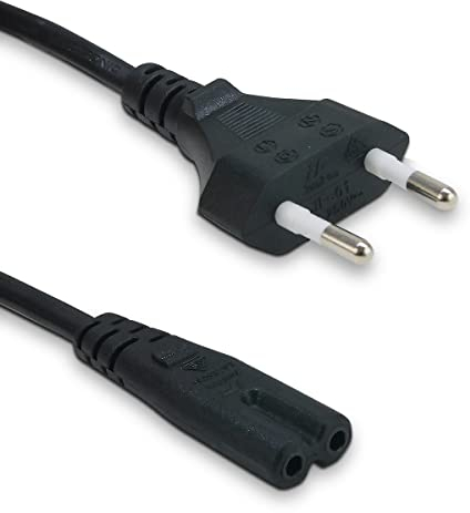 Câble d'alimentation Universel 2 pôles, Prise Secteur EU Type C vers Prise Double Femelle Type C7 - pour TV, Console de Jeux, Lecteur DVD-Blu-Ray, PS3, PS4, PS5, Xbox – 1,80m - Noir