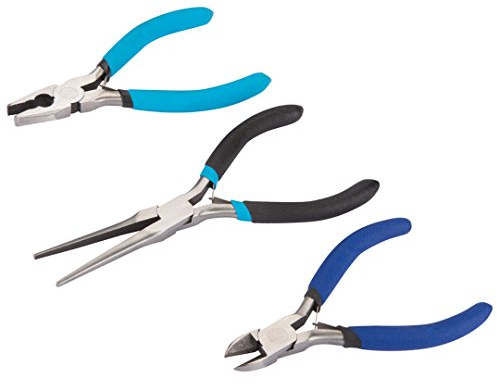 Blue Spot 08512 Combination Mini Plier Set Needle with Side Cut - Blue (3-Piece)