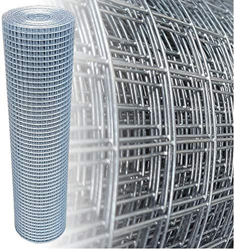 Garmix Rete metallica per voliera, 19 x 19 mm, 1,05 mm, zincata a 4 angoli (150 cm x 25 m, 1,05 mm)