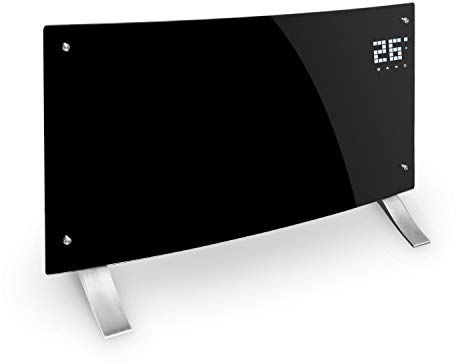 Klarstein Radiadores Bajo Consumo Electricos, Estufa Electrica de 2000 W con Patas de Aluminio, Radiador Electrico Silencioso, Portátil y Delgado, Estufas con Panel para Pared y Termostato