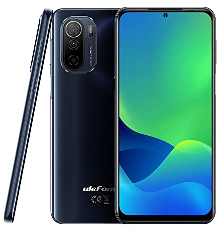 Ulefone Handy, entsperrt, Note 13P, Rückkamera 20 MP, Frontkamera 16 MP, G35 2,3 GHz 4 GB + 64 GB, Smartphone Dual SIM 4G, Display FHD+ 6,5 Zoll, Schlitz für 3 Karten, Android 11, NFC, Schwarz