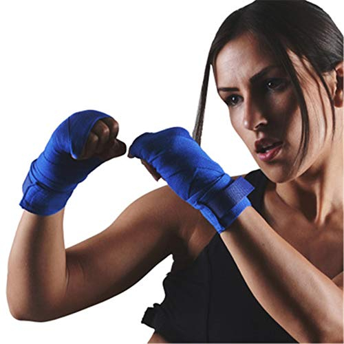 Elastische Boxbandagen Boxenhand Wraps Für Kind Teenager Frauen Professionelle Faustschutz Bandagen MMA Handgelenkschutz Für MMA Muay Thai & Boxen Kickboxing Training ( Farbe : Blau , Size : 250cm )