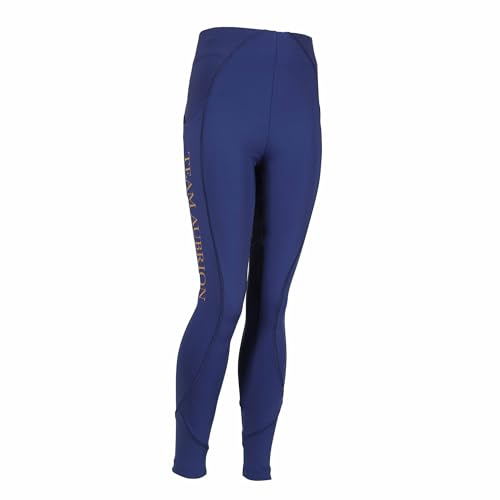 Aubrion Shires Team Young Rider Childrens Riding Tights - Navy Blue 9-10 Years