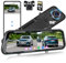 CAMECHO 12 Zoll Spiegel Dashcam 4K Dual Rückspiegel GPS Auto Kamera mit Rückfahrkamera und 64GB TF-Karte mit HD Touchscreen WiFi BSD ADAS G-Sensor 150 Grad Weitwinkel-Nachtsicht Loop-Aufnahme