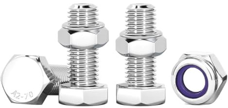 Drenky Boulons à Six Pans Avec écrous Assortiment M6 Acier Inoxydable A2 V2A Vis à Métaux M6 X 20mm 10Pcs Pour Meubles, Voitures, Vélos, Bateaux, Impression 3D