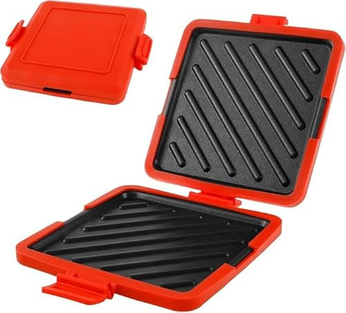 QINGLANG Microwave Toastie Maker Breakfast Sandwich Maker Silicone Microwaveable Cookware Non-Stick Detachable Plate Wrap Maker Sandwich Toast Machine for Bread, Red